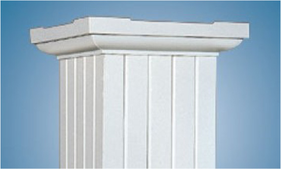 White square fluted column